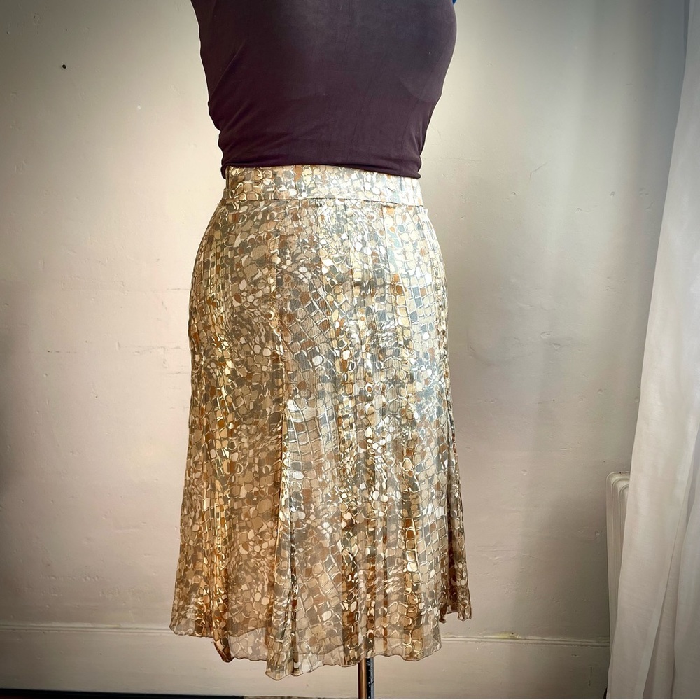 Barbara Bui Initials Gold pattern Silk Skirt by Barbara Bui Initials.